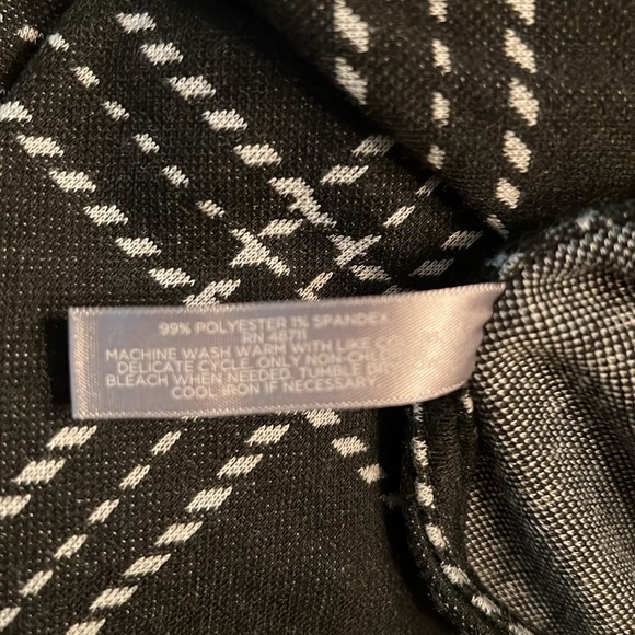 Massini Essentials Size 3X Women’s Black/White Plaid Dress w/ 3/4 length sleeve - Picture 8 of 9